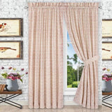 Ellis Curtain Davins 100 Percent High Quality 2-Piece Window Rod Pocket Panel Pair With 2 Tie Backs - 90x84" Clay