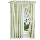 Ellis Curtain Davins 100 Percent High Quality 2-Piece Window Rod Pocket Panel Pairs With 2 Tie Backs - 90x84" - 90" x 84" SPA
