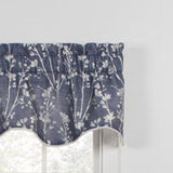 Ellis Curtain Meadow High Quality Room Darkening Solid Natural Color Lined Scallop Window Valance - 50 x15", Cobalt