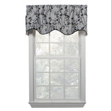 Ellis Curtain Meadow High Quality Room Darkening Solid Natural Color Lined Scallop Window Valance - 50 x15" Chrome