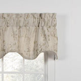 Ellis Curtain Meadow High Quality Room Darkening Solid Natural Color Lined Scallop Window Valance - 50 x15", Linen