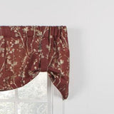 Ellis Curtain Meadow High Quality Room Darkening Solid Natural Color Lined Tie-Up Window Valance - 50 x22", Cardinal