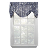 Ellis Curtain Meadow High Quality Room Darkening Solid Natural Color Lined Tie-Up Window Valance - 50 x22", Cobalt