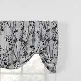 Ellis Curtain Meadow High Quality Room Darkening Solid Natural Color Lined Tie-Up Window Valance - 50 x22", Chrome