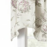 Ellis Curtain 48% Cotton 52% Polyester Abigail Traditional Hydrangea Pattern Scallop Window Valance 70" x 17" Lilac