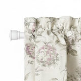 Ellis Curtain 48% Cotton 52% Polyester Abigail Traditional Hydrangea Pattern Scallop Window Valance 70" x 17" Lilac