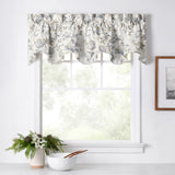 Ellis Curtain 48% Cotton 52% Polyester Abigail Traditional Hydrangea Pattern Scallop Window Valance 70" x 17" Porcelain