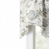 Ellis Curtain 48% Cotton 52% Polyester Abigail Traditional Hydrangea Pattern Scallop Window Valance 70" x 17" Porcelain