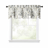 Ellis Curtain 48% Cotton 52% Polyester Abigail Traditional Hydrangea Pattern Scallop Window Valance 70" x 17" Porcelain