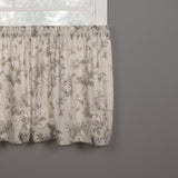 Ellis Curtain Abigail Design Printed Room Darkening 2-Piece Window Rod Pocket Pair Set With 2 Tiers - 56x24" - 56" x 24" Lilac