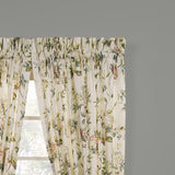Ellis Curtain Abigail 100 Percent High Quality 2-Piece Window Rod Pocket Panel Pairs With 2 Tie Backs 90x63" Multicolor