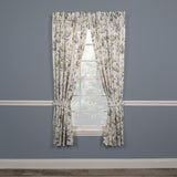 Ellis Curtain Abigail Design Printed Room Darkening 2-Piece Window Rod Pocket Pair Set with 2 Tiers - 56x24