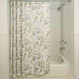 Ellis Curtain Abigail Classic Floral Design Button Holes Shower Curtain 72" x 72" Porcelain