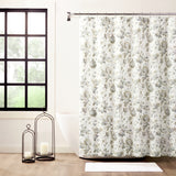 Ellis Curtain 48% Cotton 52% Polyester Traditional Hydrangea Pattern Abigail Shower Curtain 72" x 72" Porcelain