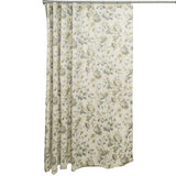 Ellis Curtain Abigail Classic Floral Design Button Holes Shower Curtain 72" x 72" Porcelain