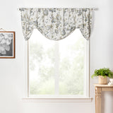 Ellis Curtain 48% Cotton 52% Polyester Abigail Traditional Hydrangea Pattern Tie Up Window Valance 60" x 22" Porcelain