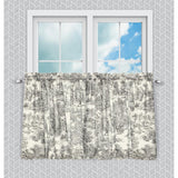 Ellis Curtain Victoria Park Toile Room Darkening Window Rod Pocket Pair Set With 2 Tiers - 2-Piece - 68x24"
