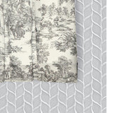 Ellis Curtain Victoria Park Toile Room Darkening Window Rod Pocket Pair Set With 2 Tiers - 2-Piece - 68x24"