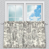 Ellis Curtain Victoria Park Toile Room Darkening Window Rod Pocket Pair Set With 2 Tiers - 2-Piece - 68x24"