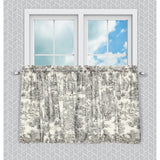 Ellis Curtain Victoria Park Toile Room Darkening Window Rod Pocket Pair Set With 2 Tiers - 2-Piece - 68x24"