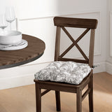 Ellis Curtain 100% Cotton Victoria Park Toile Poly Filled Chair Pad 15" x 14" Grey