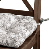 Ellis Curtain 100% Cotton Victoria Park Toile Poly Filled Chair Pad 15" x 14" Grey