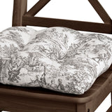 Ellis Curtain 100% Cotton Victoria Park Toile Poly Filled Chair Pad 15" x 14" Grey