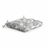 Ellis Curtain 100% Cotton Victoria Park Toile Poly Filled Chair Pad 15" x 14" Grey