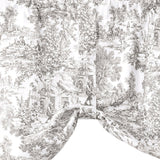 Ellis Curtain 100% Cotton Victoria Park Toile Tie Up Window Valance Includes 2 Looped Ties 60" x 24" Grey