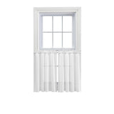 Ellis Curtain Shadow Stripe 1.5" Rod Pocket Tailored Tier Pair for Windows White