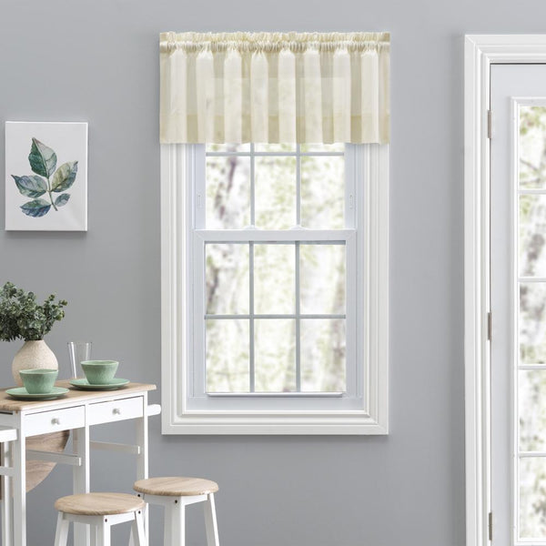 Ellis Curtain Shadow Stripe 1.5" Rod Pocket Tailored Valance for Windows 82" x 1