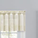 Ellis Curtain Shadow Stripe 1.5" Rod Pocket Tailored Valance for Windows 82" x 12" Natural