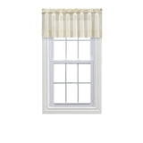 Ellis Curtain Shadow Stripe 1.5" Rod Pocket Tailored Valance for Windows 82" x 12" Natural