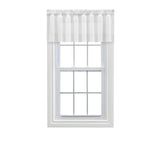 Ellis Curtain Shadow Stripe 1.5" Rod Pocket Tailored Valance for Windows 82" x 12" White