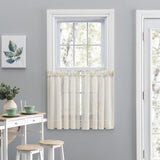 Ellis Curtain Cotton Voile 1.5" Rod Pocket Tailored Tier Pair for Windows Natural