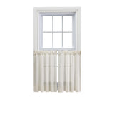 Ellis Curtain Cotton Voile 1.5" Rod Pocket Tailored Tier Pair for Windows Natural
