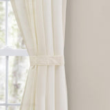 Ellis Curtain Cotton Voile 1.5" Rod Packet Tailored Curtain Panel Pair for Windows Natural