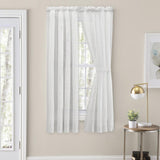 Ellis Curtain Cotton Voile 1.5" Rod Packet Tailored Curtain Panel Pair for Windows White