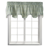 Ellis Curtain Harrington Cool Adjustable Window Lined Scallop Valance - 70x17" Lagoon