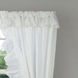 Ellis Curtain 2-Piece Ruffled Priscilla Window Curtain Panel Pair with ties - 80x63" Natural