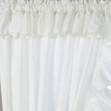 Ellis Curtain 2-Piece Ruffled Priscilla Window Curtain Panel Pair with ties - 80x63" Natural