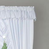 Ellis Curtain 2-Piece Ruffled Priscilla Window Curtain Panel Pair with ties - 80x63" White