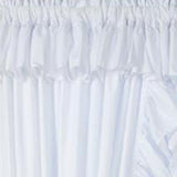 Ellis Curtain 2-Piece Ruffled Priscilla Window Curtain Panel Pair with ties - 80x63" White