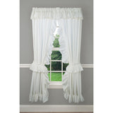 Ellis Curtain 2-Piece Ruffled Priscilla Window Curtain Panel Pair with ties - 80x72" Natural