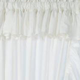 Ellis Curtain 2-Piece Ruffled Priscilla Window Curtain Panel Pair with ties - 80x84" Natural