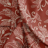 Ellis Curtain Lexington Leaf Pattern on Colored Ground Chair Pad Brick