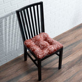 Ellis Curtain Lexington Leaf Pattern on Colored Ground Chair Pad Brick