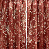 Ellis Curtain Lexington Leaf Pattern on Colored Ground Curtain Tiers Brick