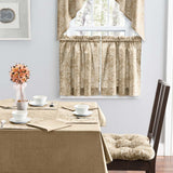 Ellis Curtain Lexington Leaf Pattern on Colored Ground Tailored Swags 58"x36" Blue