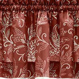 Ellis Curtain Lexington Leaf Pattern on Colored Ground Tailored Valance 58